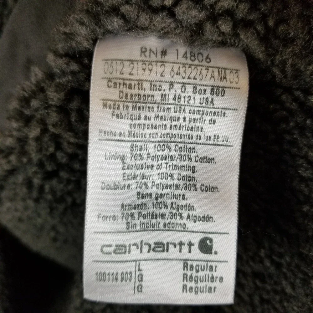 Carhartt Hooded Vest Mens‎ Large Brown Sherpa Lined Duck Canvas 100114 903